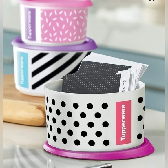 Tupperware Other - 🚨Polka Dot Stacking Canister Set of 3